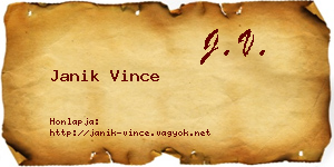Janik Vince névjegykártya